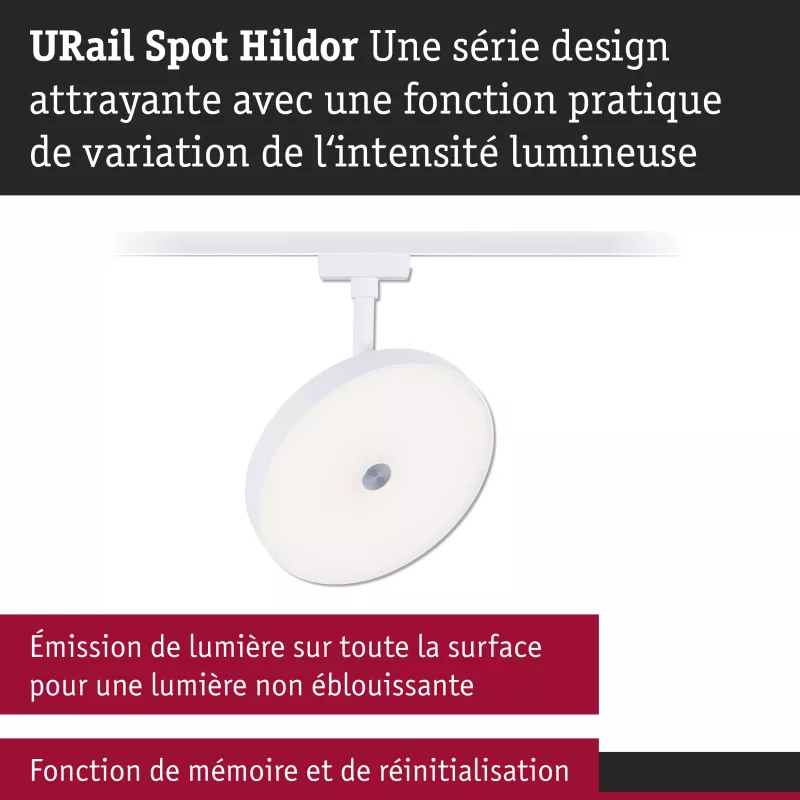Foco para riel URail, atenuación en 3 pasos, Hildor, 850 lm, 15 W, 4000 K, regulable, 230 V