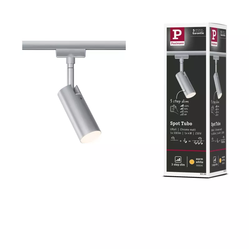 URail Spot sur rail 3-Step-Dim Tubo Spot individuel 190lm 4W 3000K gradable 230V PAULMANN 33 - Cimaise Tableau 