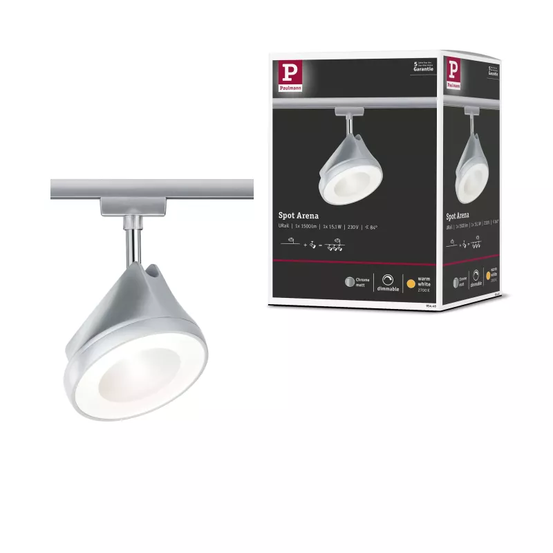 URail-Schienenstrahler Arena Einzelstrahler 800 lm 15 W 2700 K dimmbar 230 V PAULMANN 21 - Cimaise Tableau 
