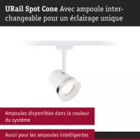 Foco cónico individual para riel URail, GU10, máx. 10 W, regulable, 230 V. - système d'accrochage et décoration - détail 5