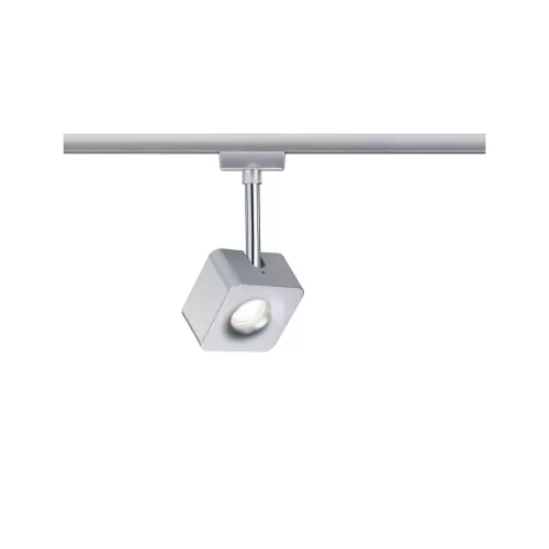 Foco individual cúbico para riel URail, 540 lm, 8 W, 2700 K, regulable, 230 V.