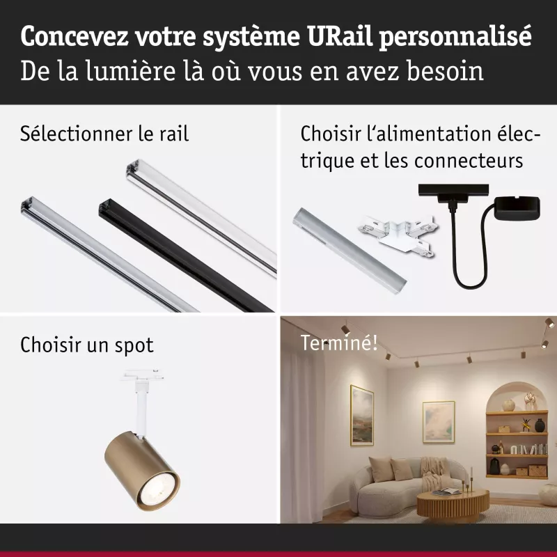 URail Luxus-Schienenstrahler GU10 max. 10W dimmbar 230V PAULMANN 67 - Cimaise Tableau 