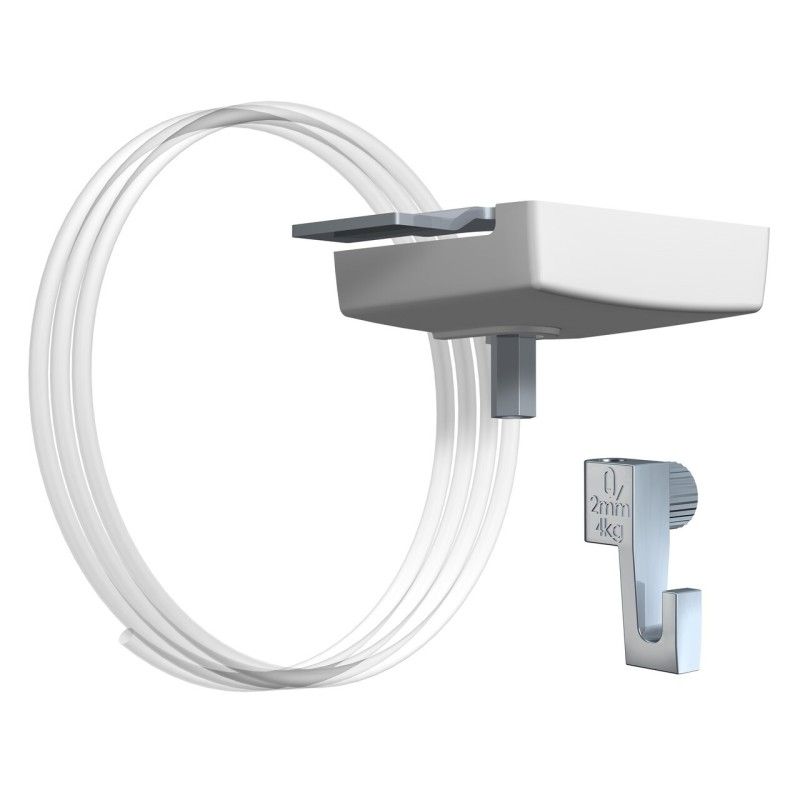 KIT CLIP DI SOSPENSIONE PER SOFFITTO FALSETTO 2 MM PERLON 200 CM 4 KG ARTI TEQ 5 - Cimaise Tableau 