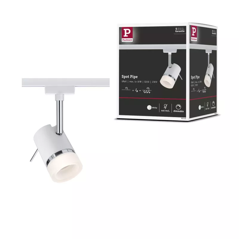 URail Spot sur rail Pipe Spot individuel GU10 max. 10W gradable 230V PAULMANN 22 - Cimaise Tableau 
