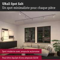 URail Spot sur rail Salt Spot individuel GU10 max. 10W gradable 230V - système d'accrochage et décoration - détail 6