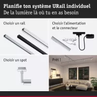 URail Spot sur rail Salt Spot individuel GU10 max. 10W gradable 230V - système d'accrochage et décoration - détail 8