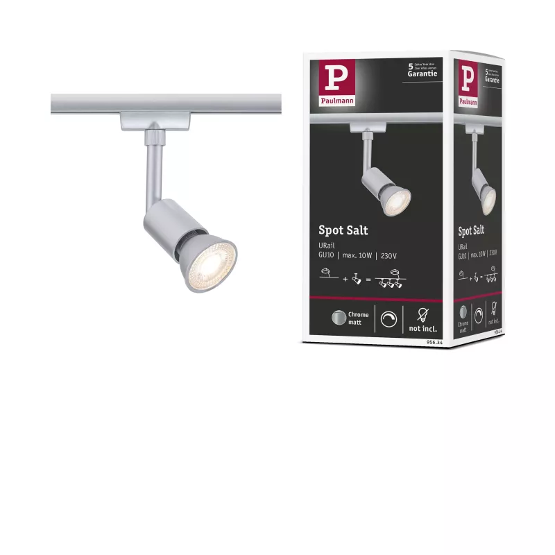 Foco para riel URail Salt Spot individual GU10 máx. 10W regulable 230V PAULMANN 44 - Cimaise Tableau 
