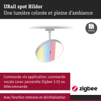 URail Spot sur rail Smart Home Zigbee 3.0 Hildor RGBW 500lm 7,5W RGBW+ gradable 230V - système d'accrochage et décoration - détail 6
