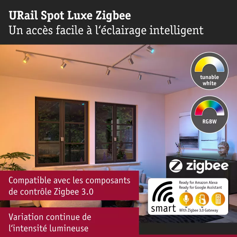 URail Track spotlight Smart Home Zigbee 3.0 Luxury GU10 350lm 4.8W RGBW+ dimmable 230V