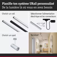 URail Spot sur rail Theron Spot individuel 1020lm 11W 3000K gradable 230V - système d'accrochage et décoration - détail 7
