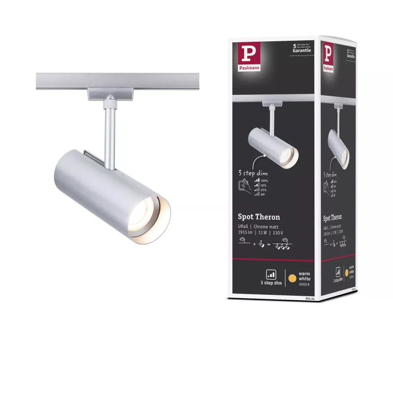 URail Schienenstrahler Theron Einzelstrahler 1020 lm 11 W 3000 K dimmbar 230 V PAULMANN 42 - Cimaise Tableau 