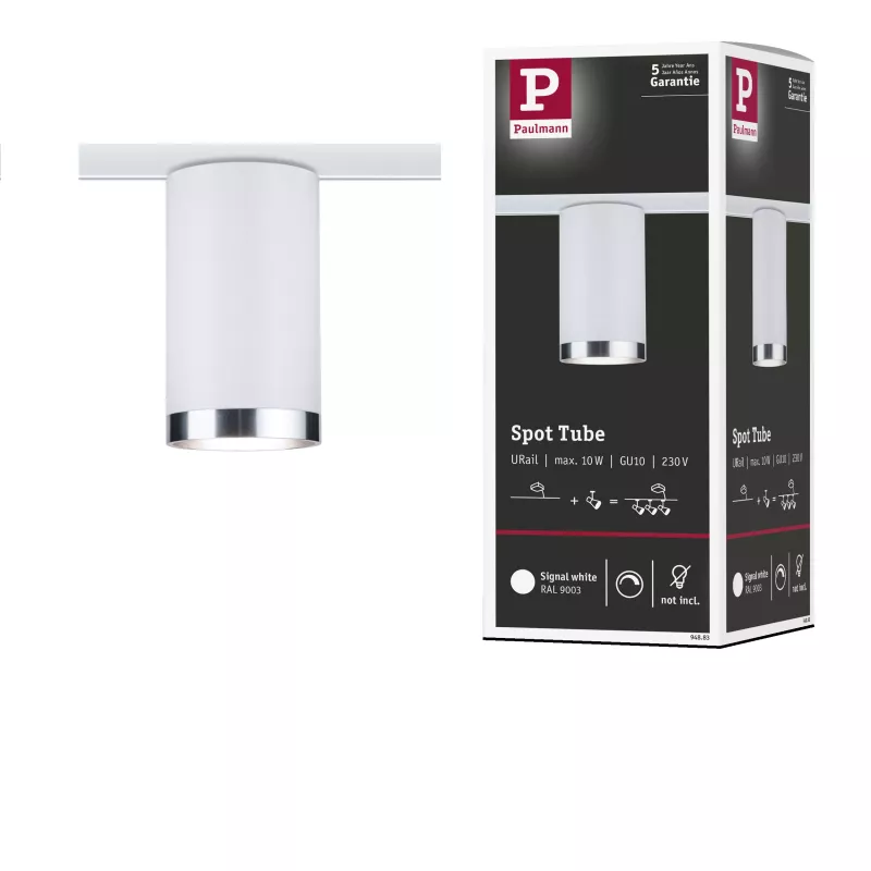 URail Spot on rail Tube Individual spot GU10 max. 10W dimmable 230V PAULMANN 48 - Cimaise Tableau 