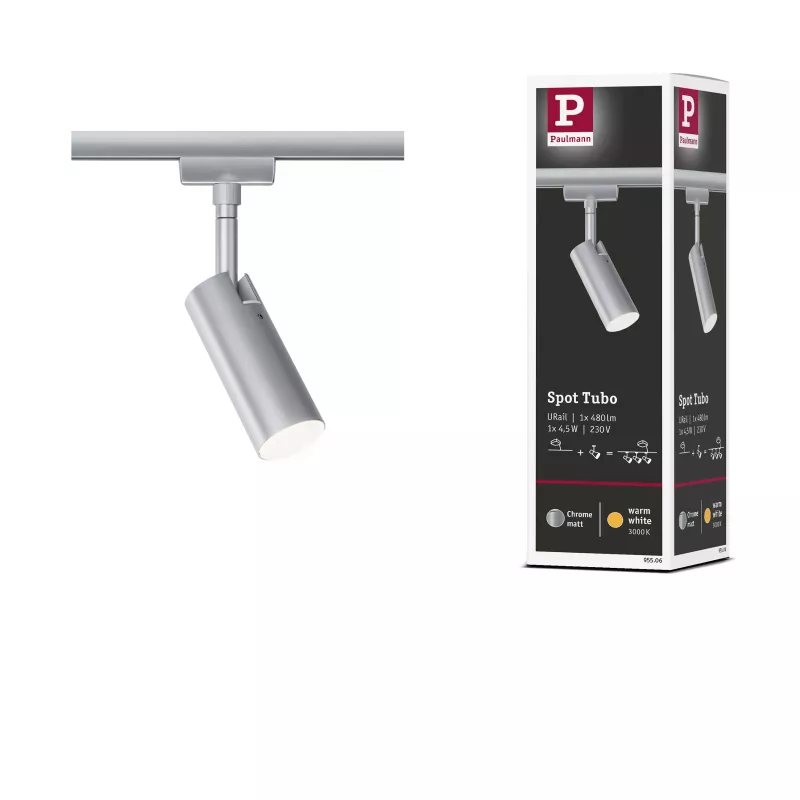URail Schienenstrahler Tubo Einzelstrahler 250 lm 4,5 W 3000 K 230 V PAULMANN 29 - Cimaise Tableau 