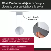URail Suspension 3-Step-Dim Alejandro 800lm 10W 3000K gradable 230V - système d'accrochage et décoration - détail 5