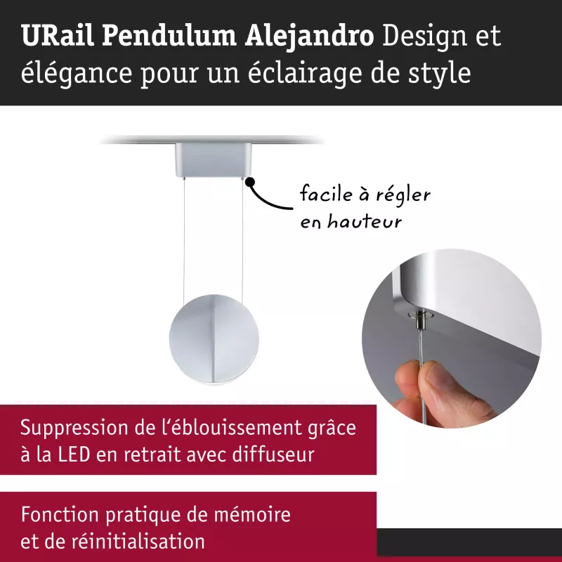 URail Pendelleuchte Alejandro, 3-stufig dimmbar, 800 lm, 10 W, 4000 K, 230 V