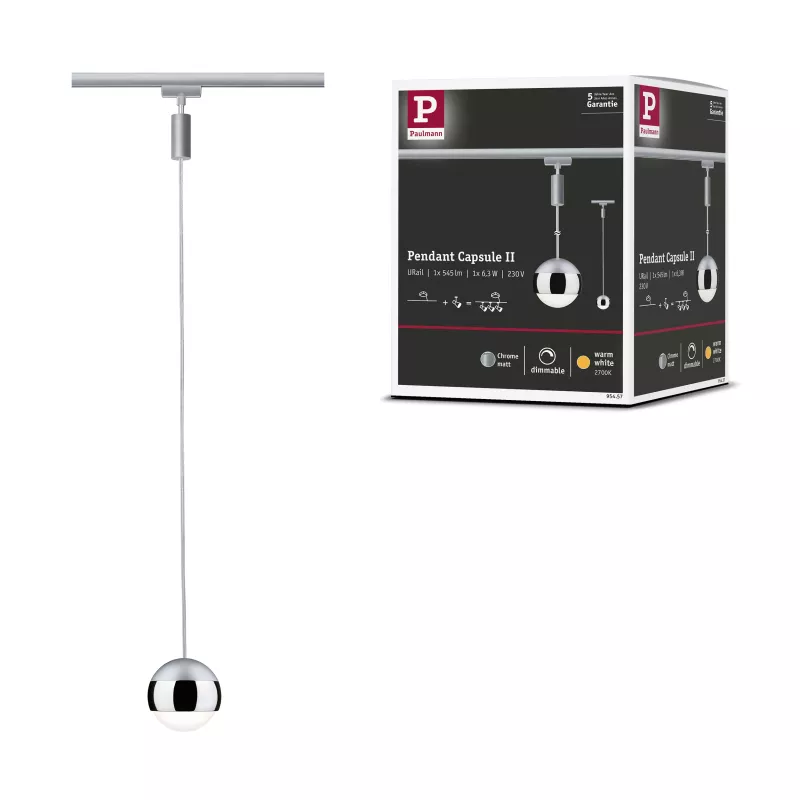 URail Suspension Capsule II 439lm 6,3W 2700K dimmbar 230V PAULMANN 27 - Cimaise Tableau 