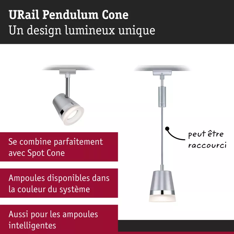 URail Suspension Cone GU10 max. 10W gradable 230V PAULMANN 32 - Cimaise Tableau 