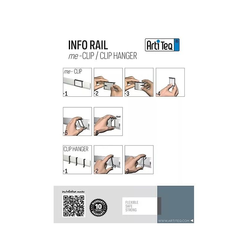 INFORAIL-Stuhlschiene (BEFESTIGUNGSTEILE UND SCHIENENDENDE ENTHALTEN) ARTI TEQ 15 - Cimaise Tableau 