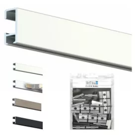 Click rail picture rail + fixing clips + screws & dowels - artiteq picture rails ARTI TEQ 8 - Cimaise Tableau