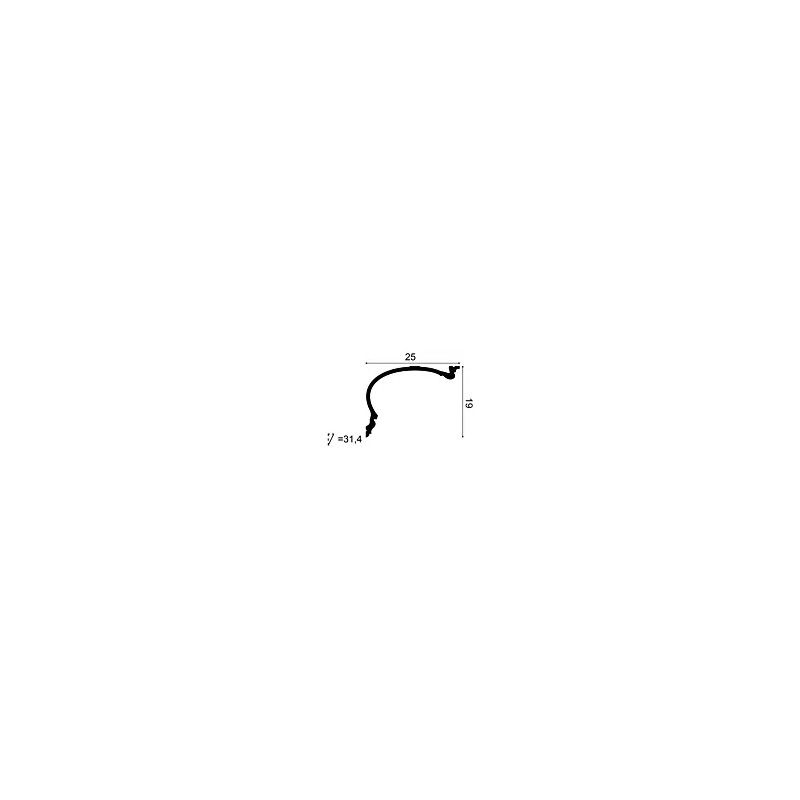 C343 ORAC Gesims Purotouch L200 x H19 x L25 cm ORAC DECOR 1 - Cimaise Tableau 