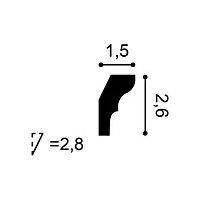 CX111 ORAC Durofoam Gesims L200 x H2,6 x B1,5 cm ORAC DECOR 2 - Cimaise Tableau 