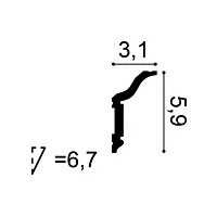 CX141 ORAC Corniche Durofoam L200 x H5,9 x L3,1 cm ORAC DECOR 2 - Cimaise Tableau 