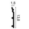 SX118-RAL9003 Plinth Duropolymer L200 x H13.8 x L1,8 cm ORAC DECOR 2 - Cimaise Tableau 