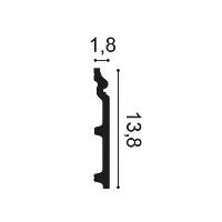 SX118-RAL9003 ORAC Plinthe Duropolymer L200 x H13,8 x L1,8 cm ORAC DECOR 2 - Cimaise Tableau