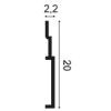 SX181 ORAC Battiscopa Duropolymer L200 x H20 x L2,2 cm ORAC DECOR 2 - Cimaise Tableau 