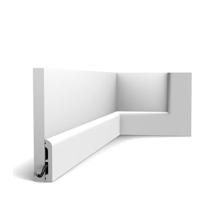 SX183-RAL9003 ORAC Battiscopa RAL9003 in Duropolymer L200 x H7,5 x L1,3 cm ORAC DECOR 4 - Cimaise Tableau 