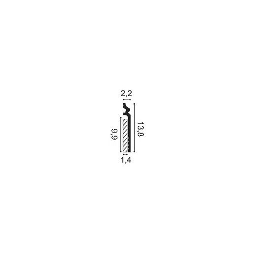 SX186 ORAC Battiscopa Duropolymer L200 x H13,8 x P2,2 cm ORAC DECOR 2 - Cornice per Quadri