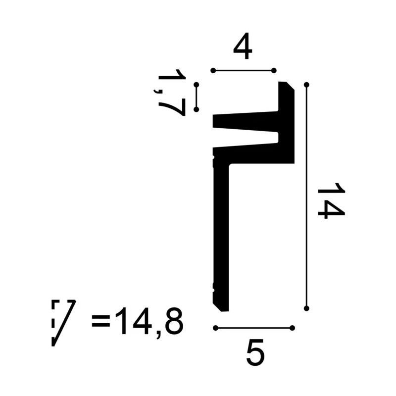 C382 ORAC Illuminazione indiretta in Purotouch L200 x H14 x L5 cm ORAC DECOR 3 - Cimaise Tableau 