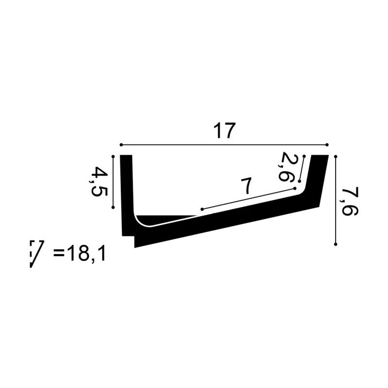 C352 ORAC Éclairage indirect Purotouch L200 x H7,6 x L17,1 cm ORAC DECOR 3 - Cimaise Tableau 