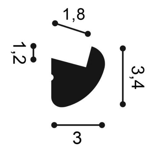 CX188 Iluminación indirecta Durofoam L200 x H3,4 x L3 cm ORAC DECOR 3 - Cimaise Tableau