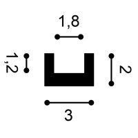 CX190 ORAC Profilo multifunzionale Durofoam L200 x H2 x L3 cm ORAC DECOR 3 - Cornice per quadri