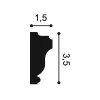 PX117 ORAC Battiscopa Duropolymer L200 x H3,5 x L1,5 cm ORAC DECOR 3 - Cornice Quadro
