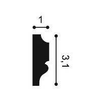PX116 ORAC Duropolymer L200 x H3,1 x L1 cm ORAC DECOR 3 - Cimaise Tableau 