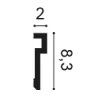 PX198F ORAC Cimaise flexible Flex L200 x H8,3 x L2 cm ORAC DECOR 3 - Cimaise Tableau 