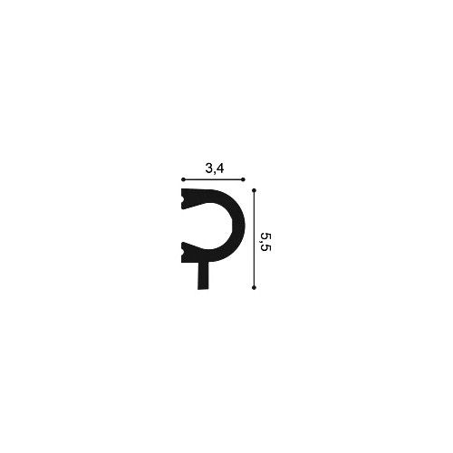 PX169 ORAC Cimaise Duropolymer L200 x H5,5 x L3,4 cm ORAC DECOR 3 - Cimaise Tableau