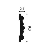 P9020 ORAC Battiscopa Durofoam L200 x H9,6 x L2,1 cm ORAC DECOR 3 - Battiscopa Quadro