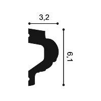 Coin ORAC P3020A pour Durofoam P3020, dimensions 42,5 x 4 x 42,5 cm. ORAC DECOR 3 - Cimaise Tableau 