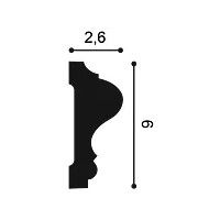 P8020F ORAC Cornice flessibile Durofoam L200 x H6 x L2,6 cm ORAC DECOR 3 - Cimasa per quadri