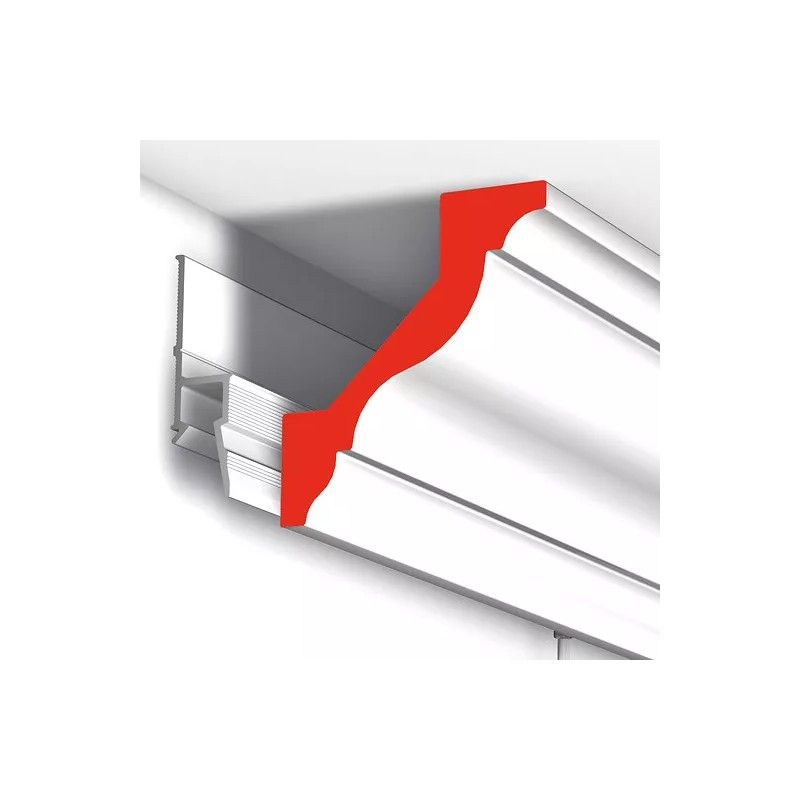 Deco rail 200 cm primary white - rail fixing for artiteq painting ARTI TEQ 6 - Cimaise Tableau 