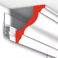 Deco rail 200 cm primary white - rail fixing for artiteq painting ARTI TEQ 6 - Cimaise Tableau 