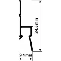 Deco rail 200 cm primary white - rail fixing for artiteq painting ARTI TEQ 7 - Cimaise Tableau 