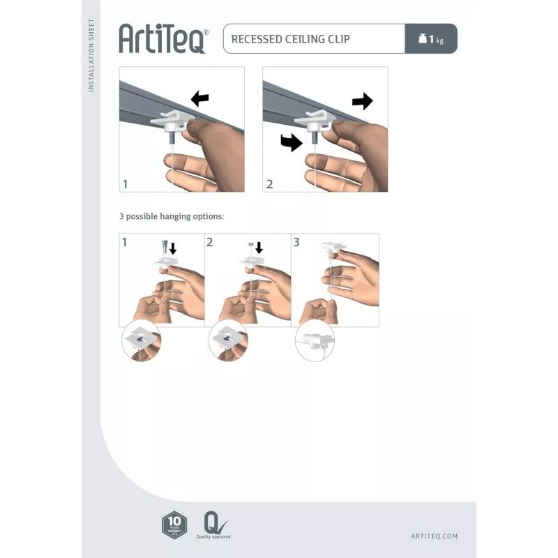 ATTACCO SOFFITTO FALSO BIANCO IN PLASTICA ARTITEQ ARTI TEQ 5 - CIMA PER QUADRI