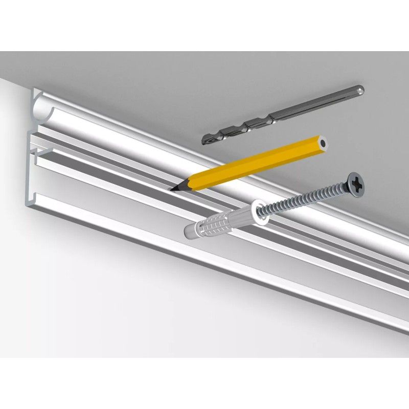 Double-walled picture rail up to 80 kg , Track & Slider, 200 cm TRACK & SLIDE 5 - Cimaise Tableau 