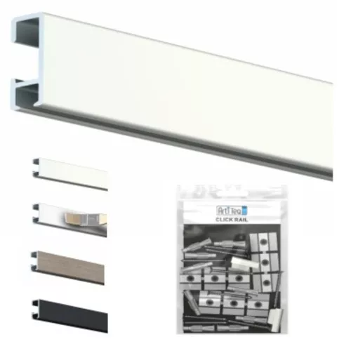 Click rail picture rail + fixing clips + screws & dowels - artiteq picture rails ARTI TEQ 1 - Cimaise Tableau