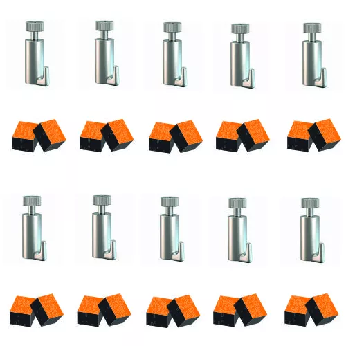 Pack mit 10 selbstverriegelnden Haken, 15 kg Tragkraft, für Drähte und Stangen mit 2 mm Durchmesser. Cimaise Tableau 1 - Cimaise