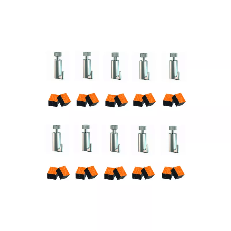 Pacco da 10 ganci autobloccanti da 15 kg per fili e barre da 2 mm. Cimaise Tableau 1 - Cimaise Tableau 